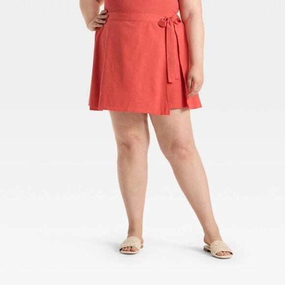 a new day Dresses & Skirts - Women's Tie Mini a-Line Skirt - a New Day Rust XXL NWT